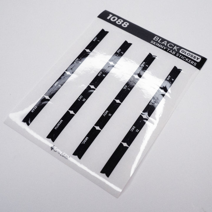 Skinny Tab Stickers Black Glossy