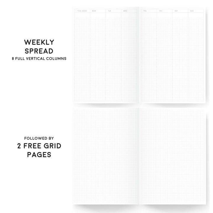 A5 Complete Weekly Vertical Planner | Undated | Tomoe River Paper