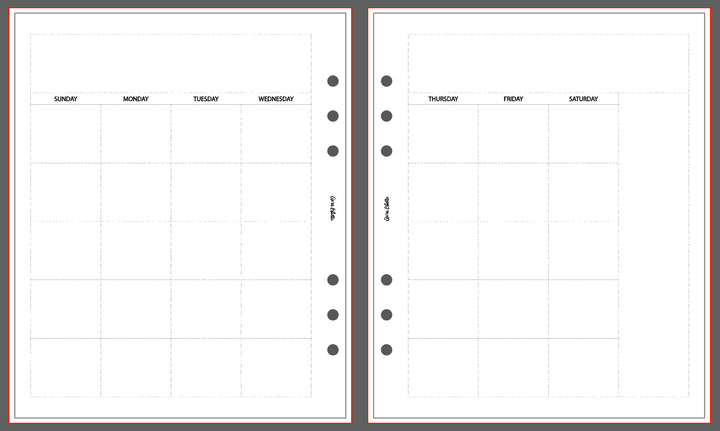 A5W MONTHLY INSERTS - CLUSTERED STYLE 1010